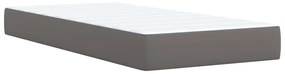 Cama com molas/colchão 80x200 cm couro artificial cinza