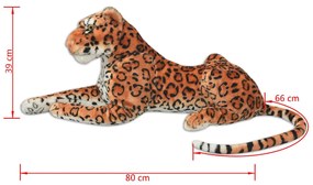 Leopardo de peluche, castanho, XXL