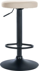 Banco de bar Ponte em couro sintético e com estrutura preta 38,5 x 60-81 x 38,5 cm Creme