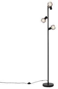 Candeeiro de pé inteligente preto ajustável incl. 3 Wifi P45 - Mesh