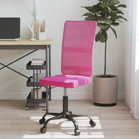 vidaXL Cadeira de escritório altura regulável tecido de malha rosa