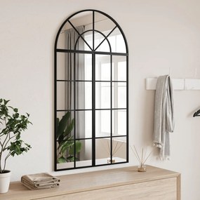 vidaXL Espelho de parede arqueado 60x110 cm ferro preto