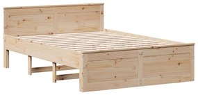 Cama sem colchão com cabeceira 140x190 cm pinho maciço