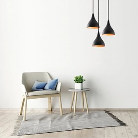 Candeeiro de Teto Berceste – Preto – 46 cm de Diâmetro