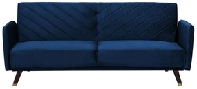 Sofá-cama de 3 lugares em veludo azul marinho SENJA Beliani
