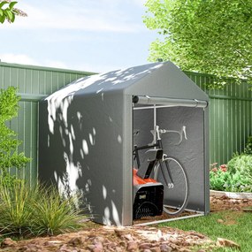 Abrigo para Ferramentas Bicicletas e Motos 1,2x1,79x1,65 m Garagem Portátil  Cinza Claro