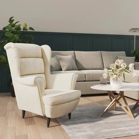 vidaXL Poltrona em veludo branco nata