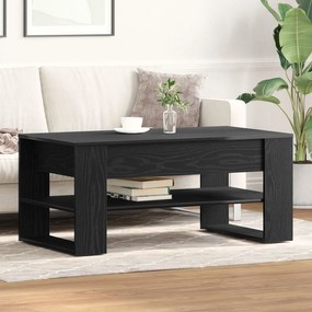 Mesa de Centro vidaXL Carvalho Preto 102x55x45 cm em Madeira Engenheir