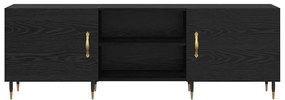 Gabinete para TV com prateleira Carvalho preto 150 x 30 x 50 cm