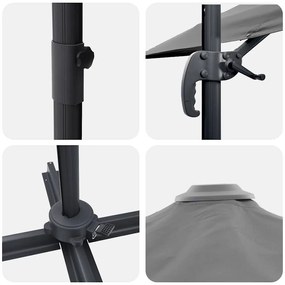 Guarda-Sol Cantilever Roma Antracite 352x251x260 cm de Alumínio