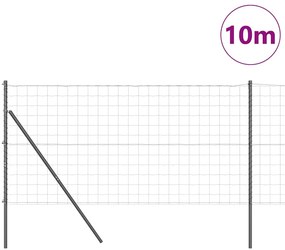 Cerca Euro da com 7 postes, 1.4 x 10m, em aço galvanizado cinza.
