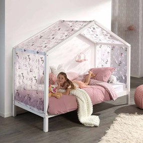 Conjunto Cama infantil de Casa DALLAS 90x200 com cortinados Branca