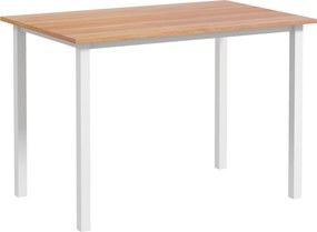 Mesa de jantar extensível, mesa de cozinha de design moderno com tampo grande para 6 pessoas e estrutura em aço castanho (CADEIRAS NÃO INCLUÍDAS)