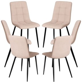 Pack 6 Cadeiras Stuhl Couro Sintético - Beige