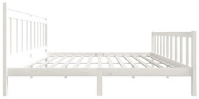 Estrutura de cama 200x200 cm madeira maciça branco