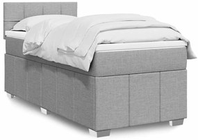 Cama com molas/colchão 80x200 cm tecido cinza-claro