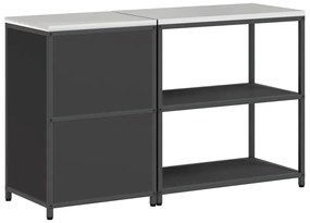 Conjunto de Armazenamento de Cozinha com prateleira 2 pcs Preto