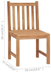 Cadeiras de jardim c/ almofadões 2 pcs madeira de teca maciça