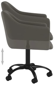 Cadeiras de jantar giratórias 2 pcs veludo cinzento-escuro