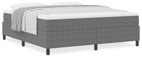 Cama Box com Colchão - Cinza Claro, Super King, Tecido de Cotele