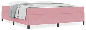 Estrutura da Cama Outros Rosa e branco 180 x 200 cm Veludo