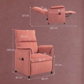 Poltrona Relax Reclinável Elétrica com Função Memória Apoio para Pés Controlo Remoto e Bolsos Laterais 80x83x104 cm Laranja