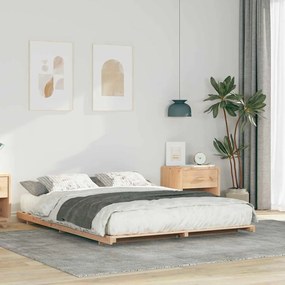 vidaXL Estrutura de cama de chão Castanho 140 x 200 cm