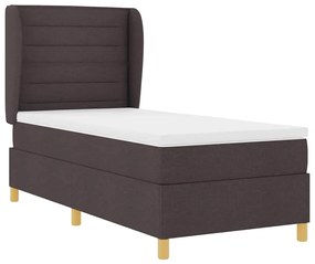 Cama Box Spring com Colchão vidaXL Castanho Escuro 80x200 cm em Tecido