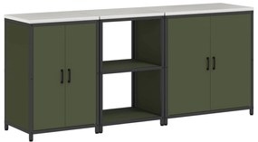 vidaXL Conjunto de Armazenamento de Cozinha 3 pcs Verde Oliva