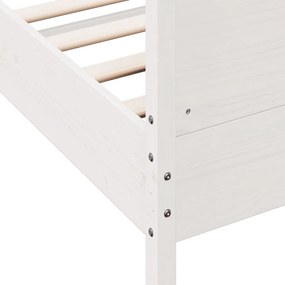 Estrutura de cama com cabeceira 90x200 cm pinho maciço branco