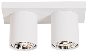Candeeiro de teto moderno branco 2 luzes - Tubo Moderno
