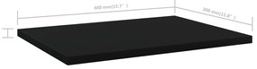 Prateleiras para estante 4 pcs 40x30x1,5cm contraplacado preto