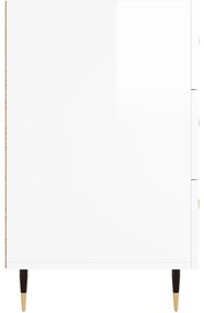 Mesa de cabeceira 40x40x66cm derivados madeira branco brilhante