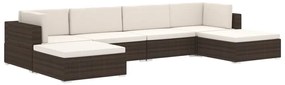 Assento de centro seccional c/ almofadões 1 pc vime PE preto
