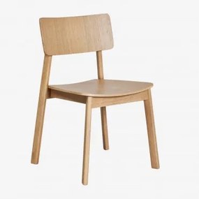 Pack De 4 Cadeiras De Jantar Em Madeira Gilda Madeira Natural & Madeira Natural - Sklum