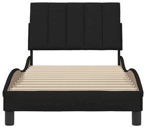 Estrutura de cama sem colchão 90x200 cm tecido preto