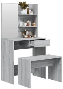 Conjunto toucador 74,5x40x141 cm cor sonoma cinzento
