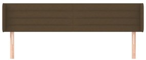 Cabeceira de cama c/ abas tecido 183x16x78/88cm castanho-escuro