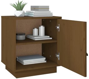 Mesas de cabeceira 2 pcs 40x34x45 cm pinho maciço castanho mel