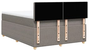 Cama com molas/colchão 140x190 cm tecido castanho-acinzentado