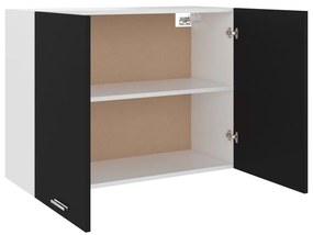 Armário de parede “Lyon” 80x31x60 cm derivados de madeira preto