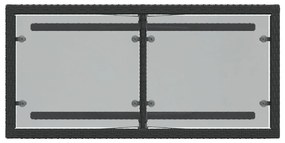3 pcs conjunto de bistrô com almofadões vime PE preto