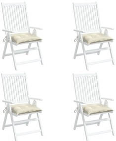 Almofadões de cadeira 4 pcs 40x40x7cm tecido oxford branco nata