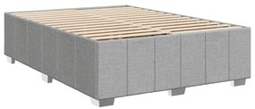 Cama com molas/colchão 140x200 cm tecido cinzento-claro