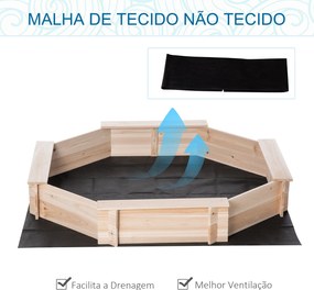 Caixa de Areia de Madeira para Crianças Caixa de Areia Infantil Octógo