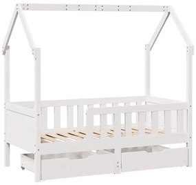 Estrutura de cama infantil c/ gavetas 70x140 cm pinho maciço