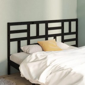 Cabeceira de cama 206x4x104 cm pinho maciço preto