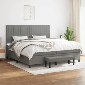 vidaXL Cama com molas/colchão 200x200 cm tecido cinzento-escuro