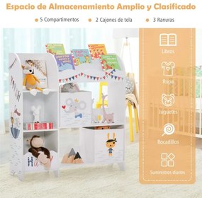 Armário Infantil "Luno" – Organizador com 3 Níveis, 5 Compartimentos e