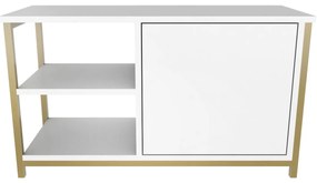 Móvel TV Muskegon – Dourado e Branco – 89,6 x 35,3 x 50,8 cm
